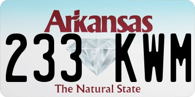 AR license plate 233KWM