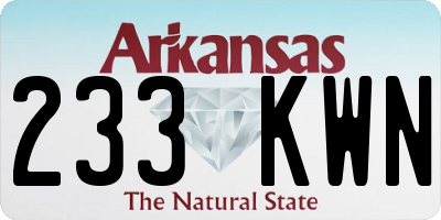 AR license plate 233KWN