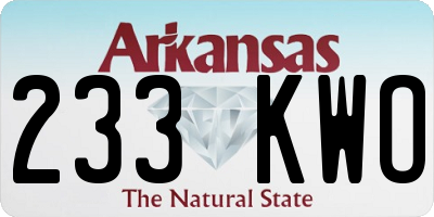 AR license plate 233KWO