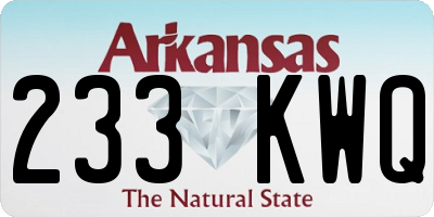 AR license plate 233KWQ