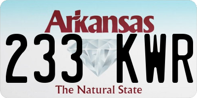 AR license plate 233KWR