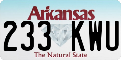 AR license plate 233KWU
