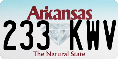 AR license plate 233KWV