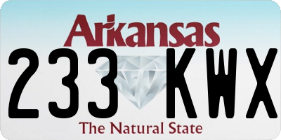 AR license plate 233KWX