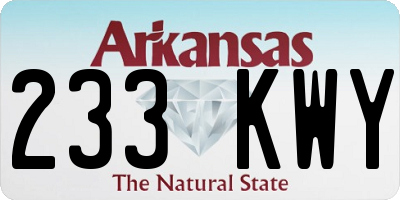 AR license plate 233KWY