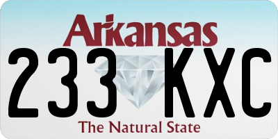 AR license plate 233KXC