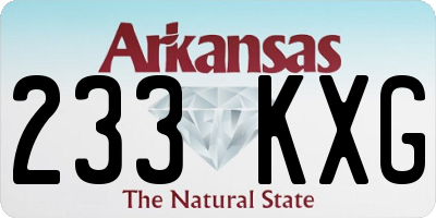 AR license plate 233KXG