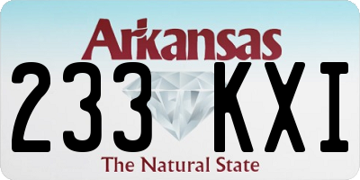 AR license plate 233KXI