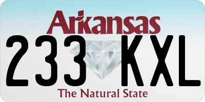 AR license plate 233KXL