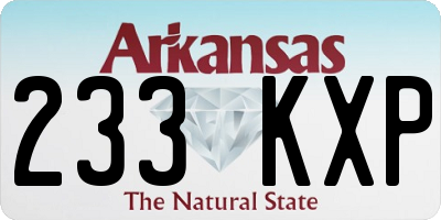 AR license plate 233KXP