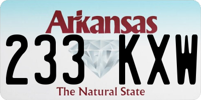 AR license plate 233KXW
