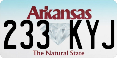 AR license plate 233KYJ