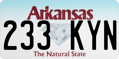 AR license plate 233KYN