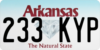 AR license plate 233KYP
