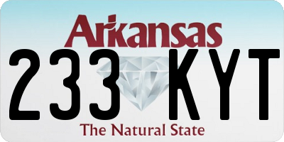 AR license plate 233KYT