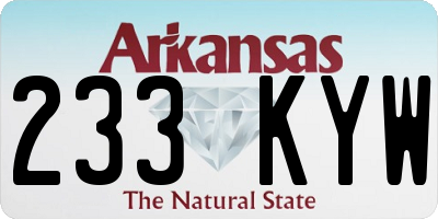 AR license plate 233KYW