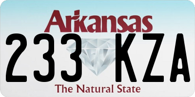 AR license plate 233KZA