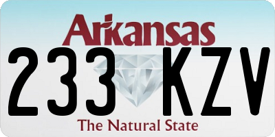 AR license plate 233KZV