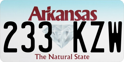 AR license plate 233KZW