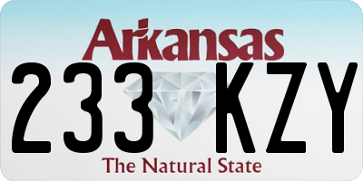 AR license plate 233KZY