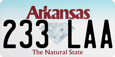 AR license plate 233LAA