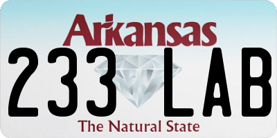 AR license plate 233LAB