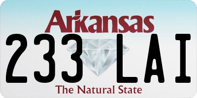 AR license plate 233LAI