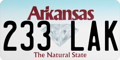 AR license plate 233LAK