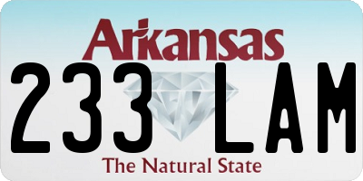 AR license plate 233LAM