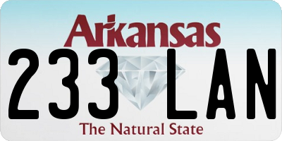 AR license plate 233LAN