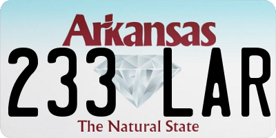 AR license plate 233LAR