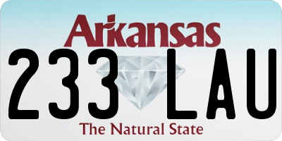 AR license plate 233LAU