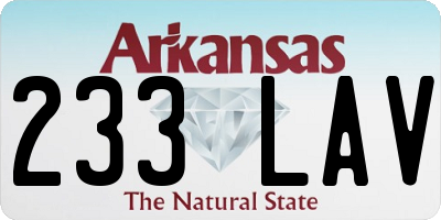 AR license plate 233LAV