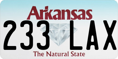 AR license plate 233LAX