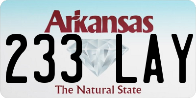 AR license plate 233LAY