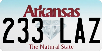 AR license plate 233LAZ