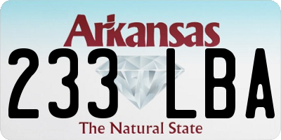 AR license plate 233LBA