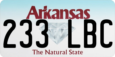 AR license plate 233LBC