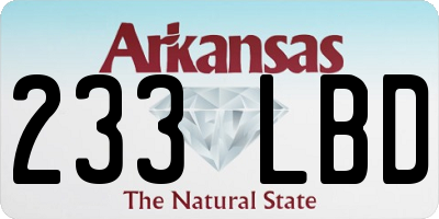 AR license plate 233LBD