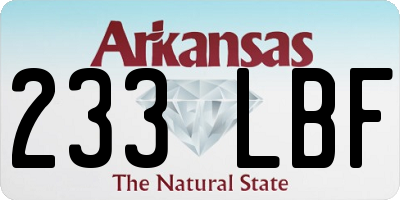 AR license plate 233LBF