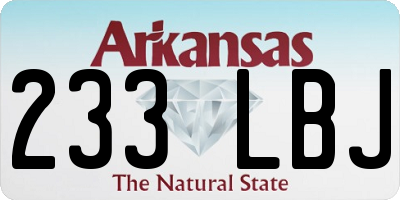 AR license plate 233LBJ