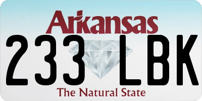 AR license plate 233LBK