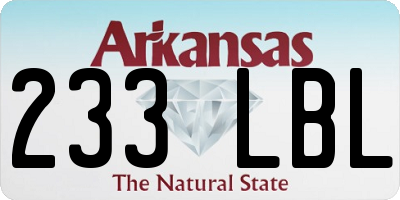 AR license plate 233LBL