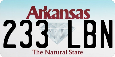 AR license plate 233LBN