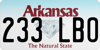 AR license plate 233LBO