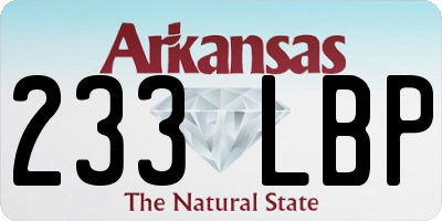 AR license plate 233LBP