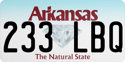 AR license plate 233LBQ