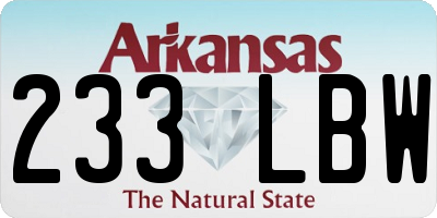 AR license plate 233LBW