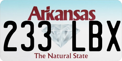 AR license plate 233LBX