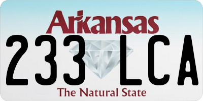 AR license plate 233LCA